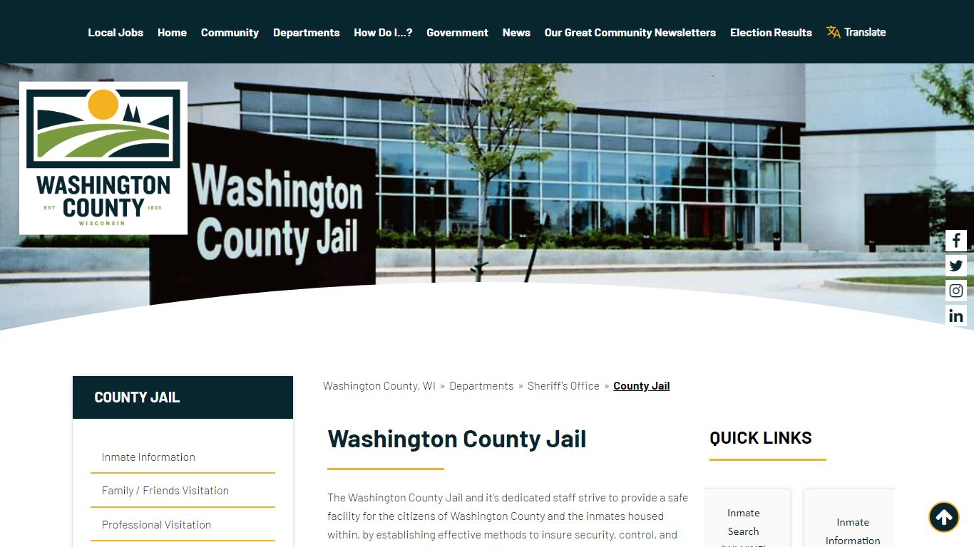 County Jail - Washington County, WI - washcowisco.gov